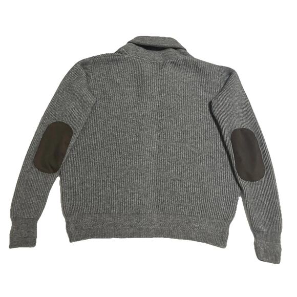 Mens Peter Millar Long Sleeve Sweater Collar Elbow Pads Wool Yak Cashmere Gray L - Picture 4 of 14
